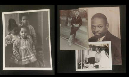 Montage of photos of mixed race family. Loving Day celebration.